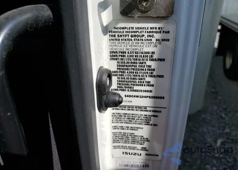 2023 Isuzu Npr Hd from USA, damaged, VIN 54DC4W1D4PS200685